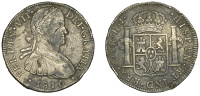 Mexico, Ferdinand VII, 8 Reales, 1810, Mexico City (Cal. 1314; KM 110). Mottled toning with some corrosion, edge...