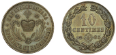 Madagascar, Ranavalona III (1883-96), Essai 10 Centimes, 1883, Paris mint (Lec. 5; KM. X1). Toned with grey-brown...