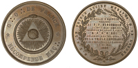 France, Masonic, Prince Lucien Murat Prize Medal of the Grand Orient of France, 31 May 1860, a bronze medal awarded...