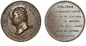 Réunion, Cholera Outbreak of 1819, 1820, a bronze medal struck in gratitude to Mr. Pommier from the people of Saint...