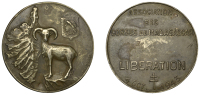 Madagascar, The Liberation of Corsica, 1943, a silver medal by M. Diego, issued by the Association of Corsicans in...