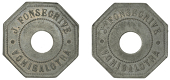 Madagascar, Fonsegrive Plantation, undated (1900-1928), 1 Franc (?), j. fonsegrive vohibalotra around beaded inner...