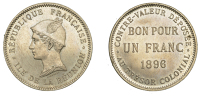 Réunion, Essai Franc, 1896, Paris, mchor and essai on edge (Lec. 44; KM. E2). Lightly toned, practically as struck,...
