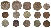 SUFFOLK, Ixworth, Rebekah Bouldero, Halfpenny, 1669, 1.30g/12h (N 4384; BW. 200), William Syer, Halfpenny, 1670,...