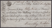 Bank of Venice, a Scottish skit note for 1 Shilling, Montrose, 31 August 1832, serial number 0/009, promising to pay...