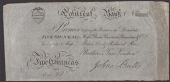 Political Bank, a skit note for 5 Guineas, ND (c. early 1800s), promising to pay ‘Mess’rs Places, Sinecures,...