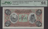 Imperial Bank of Persia, printers archival specimen 2 Tomans, ND (c.1906), black serial number range B/A 075001 to...