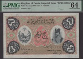 Imperial Bank of Persia, printers archival specimen 5 Tomans, for use at branches outside Teheran, ND (c.1920-23),...
