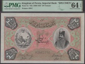 Imperial Bank of Persia, printers archival specimen 20 Tomans, ND (c.1905), black serial number range F/A 17001 to...
