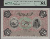 Imperial Bank of Persia, printers archival specimen 50 Tomans, ND (c.1900), black serial number range H02001 to...