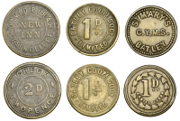 Miscellaneous Tokens and Checks, West Yorkshire, Batley, Batley CSL, brass Penny, 23mm (Rains 38); New Inn,...