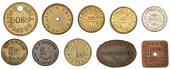 Miscellaneous Tokens and Checks, East Yorkshire, Bridlington Quay, G.W. Simpson, bracteate brass 5 Shillings and...