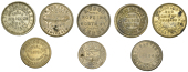 Miscellaneous Tokens and Checks, West Yorkshire, Leeds, Barrack Tavern, H. Whitaker, brass Threepence by Beddows,...