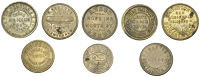 Miscellaneous Tokens and Checks, West Yorkshire, Leeds, Barrack Tavern, H. Whitaker, brass Threepence by Beddows,...