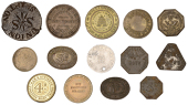 Miscellaneous Tokens and Checks, North Yorkshire, Riccall, Riccall CS, bracteate Penny, Threepence (2, oval and...