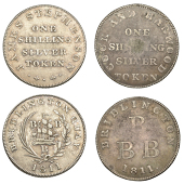 19th Century Tokens, Bridlington, Isaac Cook and Robert Harwood, Shilling, 1811, 4.29g/6h (D 4); James Stephenson,...