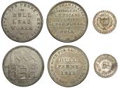19th Century Tokens, Hull, John Picard, Pennies, 1812 (2), 18.04g/12h (W 765), 18.14g/12h (W 770); Charles Rudston...