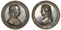 HUNGARY, Silberne Hochzeit des Kaiserpaares [Silver Wedding of the Emperor and Empress], 1879, a silver medal by F....