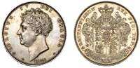 George IV (1820-1830), Proof Crown, 1826, edge septimo (L & S 28; ESC 2336; S 3806). Even dark cabinet tone with...
