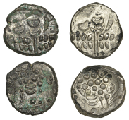 BRITISH IRON AGE, Durotriges, Uninscribed issues, billon Staters (2), disjointed head of Apollo, rev. disjointed...