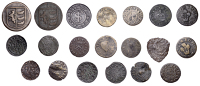 SUFFOLK, Brampton, Thomas Smith, Halfpenny, 1668, 1.57g/12h (N 5402; BW. 28); Debenham, Amos Fisher, heart-shaped...