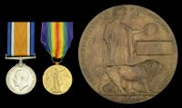 Pair: Private G. Brooker, 3rd Regiment, South African Infantry, who died of wounds on the Western Front on 15...