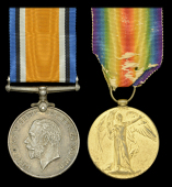 Pair: Private W. N. Sobey, M.M., 3rd Regiment, South African Infantry, who was awarded the Military Medal for...