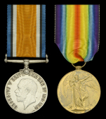 Pair: Private L. H. Drury, 3rd Regiment, South African Infantry, who was killed in action during the Battle of the...