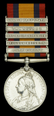 Queen’s South Africa 1899-1902, 5 clasps, Cape Colony, Tugela Heights, Relief of Ladysmith, Transvaal, Orange Free...