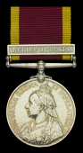 China 1900, 1 clasp, Relief of Pekin (5161 Pte. J. Greaves. 2nd Rl: Welsh Fus:) small erasure after name, edge...