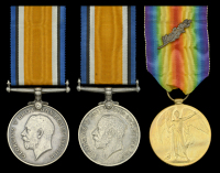 British War Medal 1914-20 (2) (A/Capt. C. M. Egan.; 2/Lt L. Palmer.); Bilingual Victory 1914-19, with small M.I.D....