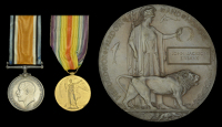Pair: Private J. J. Ewbank, 4th Regiment, South African Infantry, who was killed in action during the Battle of the...