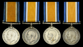British War Medal 1914-20 (4) (Sjt. T. B. Lowther. 4th S.A.I.; Pte. H. L. Johnson. 4th S.A.I.; Pte. W. Kinnear 4th...