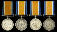 British War Medal 1914-20 (4) (Sjt. T. B. Lowther. 4th S.A.I.; Pte. H. L. Johnson. 4th S.A.I.; Pte. W. Kinnear 4th...