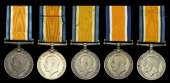British War Medal 1914-20 (5) (Sjt. J. Lagerstrom 4th S.A.I.; Pte. M. R. C. Bass. 4th S.A.I.; Pte. J. Boyle. 4th...