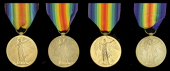 Bilingual Victory Medal 1914-19 (4) (L/Cpl. E. C. Baker. 4th S.A.I.; L/Cpl. W. G. Birch. 4th S.A.I.; L/Cpl. A. H....
