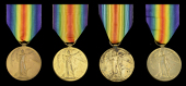 Bilingual Victory Medal 1914-19 (4) (Pte. J. H. Matheson. 4th S.A.I.; Pte. H. T. Matthews. 4th S.A.I.; Pte. D. Page...