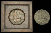 Memorial Plaque (2) (Martin Burrows; Charles Henry Castle) the first mounted in a contemporary square wooden frame,...
