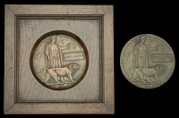 Memorial Plaque (2) (Martin Burrows; Charles Henry Castle) the first mounted in a contemporary square wooden frame,...