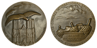FRANCE, Congrès International d'Aviation, Reims [International Aviation Congress], 1928, a bronze medal by J.-C....
