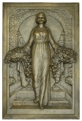 FRANCE, Reconnaissance, 1933, a large uniface Art Déco bronze maquette by R.-R.-A. Bénard, female descending...