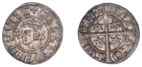 Alexander III (1249-1286), Second coinage, Sterling, class Mb1, mm. plain cross, bust left with wider hair, pellets...