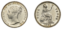 Victoria (1837-1901), Groat, 1841 (ESC 3329; S 3913). Some hairlines, otherwise lustrous and extremely fine, rare	...