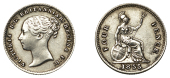 Victoria (1837-1901), Groat, 1855/3, second 5 in date over 3 (ESC –; S 3913). Cleaned, very fine, unlisted by...
