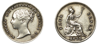 Victoria (1837-1901), Groat, 1855/3, second 5 in date over 3 (ESC –; S 3913). Cleaned, very fine, unlisted by...