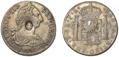 George III (1760-1820), Bank of England, BOLIVIA, Charles III, 8 Reales, 1779pr, Potosi, obv. countermarked with...