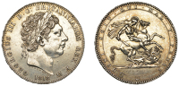 George III (1760-1820), New coinage, Crown, 1818, edge lviii (ESC 2005; S 3787). Cleaned but since re-toned, good...