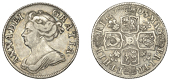 Anne (1702-1714), Shilling, 1708, third bust, plumes (ESC 1400; S 3611). Toned, good fine	 £70-£90