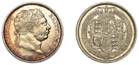 George III (1760-1820), New coinage, Shilling, 1818, high 8 variety (ESC 2151; S 3790). Obverse attractively toned...