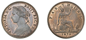 Victoria (1837-1901), Farthing, 1874h (Cooke 135; F 525; BMC 1887; S 3959). Toned with proof-like fields, good...